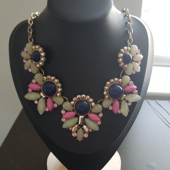 New York & Company Pink and Green Floral Necklace - Picture 1 of 3